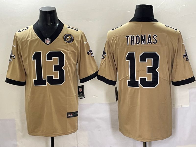 Men 2025 New Orleans Saints #13 Thomas Yellow Limited NFL Jersey style 03